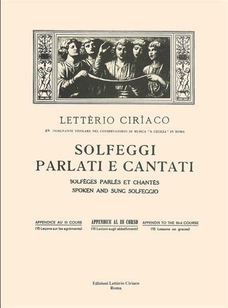  L. Ciriaco. Solfeggi Parlati e Cantati 3° Corso. Appendice - copertina