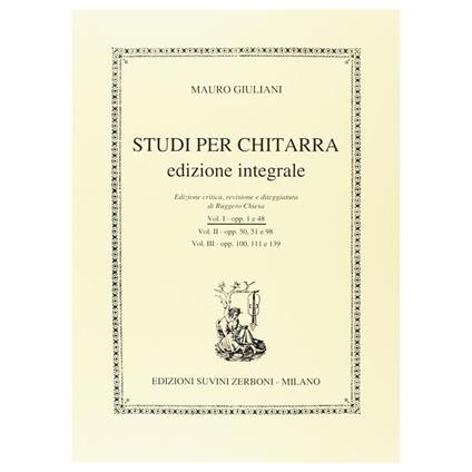  Studi per chitarra Ed.Integrale Vol. 1 - Mauro Giuliani - (R. Chiesa) -  Mauro Giuliani - copertina