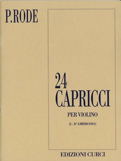 24 capricci per violino. Spartito -  Pierre Rode - copertina
