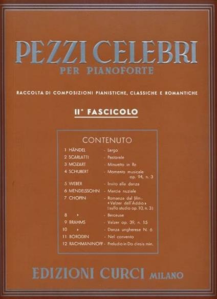  Pezzi celebri pianoforte - copertina