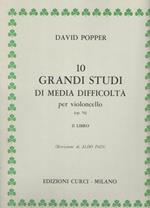  10 grandi studi di media difficoltà. Per violoncello. Spartito