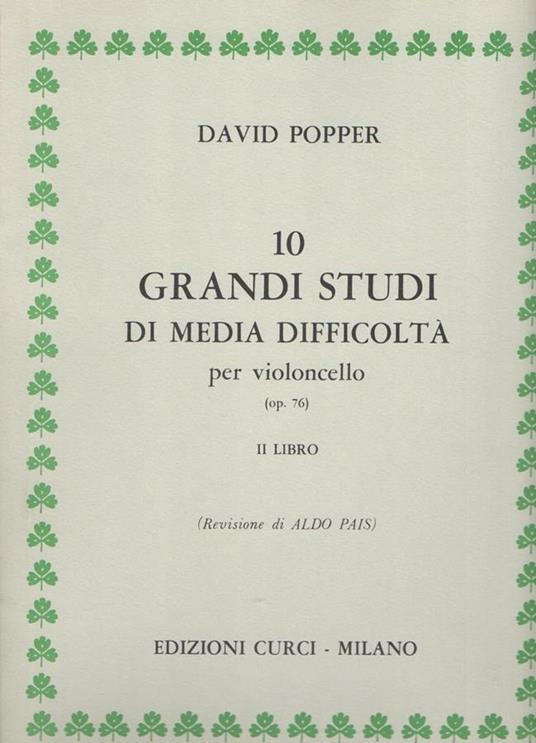  10 grandi studi di media difficoltà. Per violoncello. Spartito -  David Popper - copertina