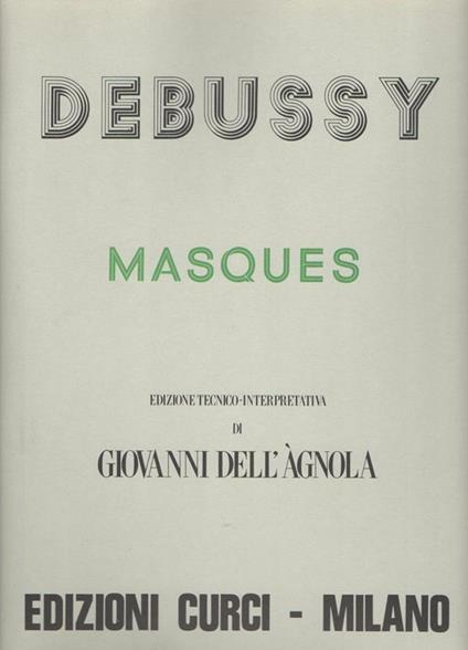  Masques. Per pianoforte. Spartito -  Claude Debussy - copertina