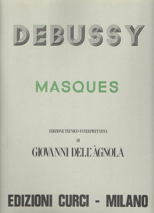  Masques. Per pianoforte. Spartito -  Claude Debussy - copertina