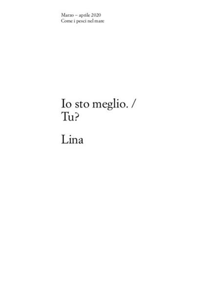 Io sto meglio. / Tu? - Lina Sari - copertina