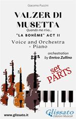 «Quando men vo...». Valzer di Musetta. La Bohème atto II. Voice, orchestra and piano. Parts. Parti