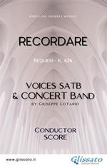 Recordare. Requiem K. 626. Voices SATB & concert band. Score. Partitura