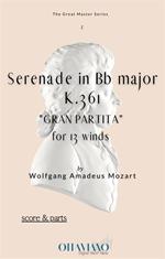 Serenade in Bb major K.361. Gran Partita. Complete score & parts. Partitura e parti