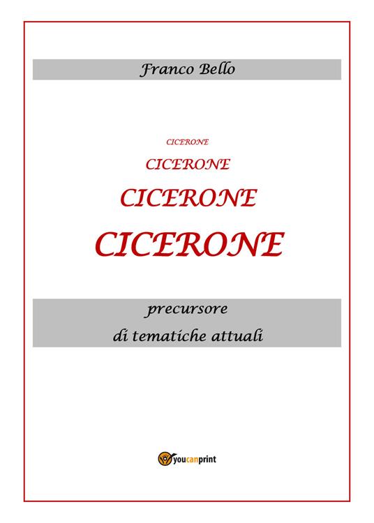 Cicerone, precursore di tematiche attuali - Franco Bello - copertina
