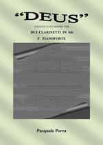 Deus andante in do minore per due clarinetti in sib e pianoforte (spartiti per clarinetto in sib 1° e 2° e per pianoforte). Partitura