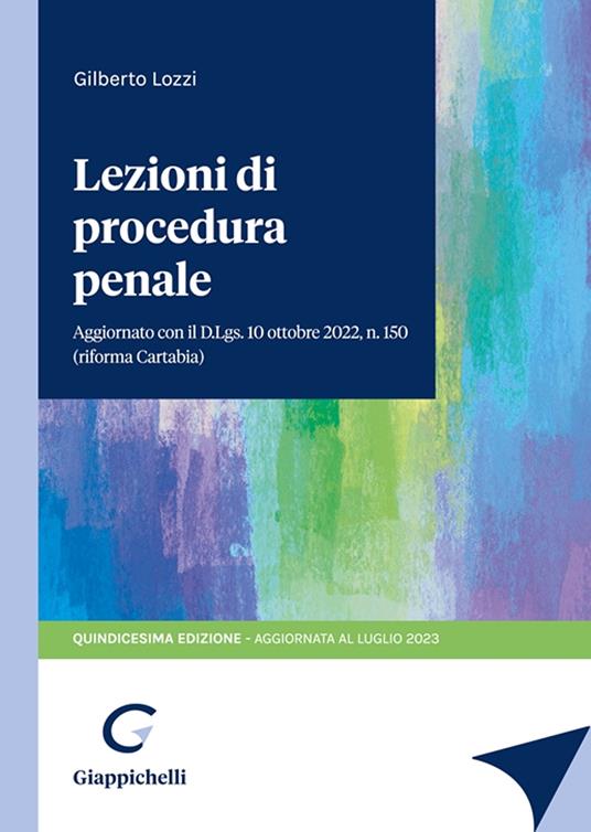 Lezioni di procedura penale - Gilberto Lozzi - copertina