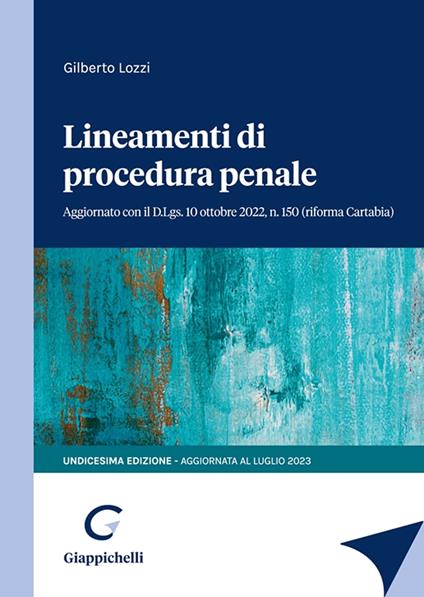 Lineamenti di procedura penale - Gilberto Lozzi - copertina
