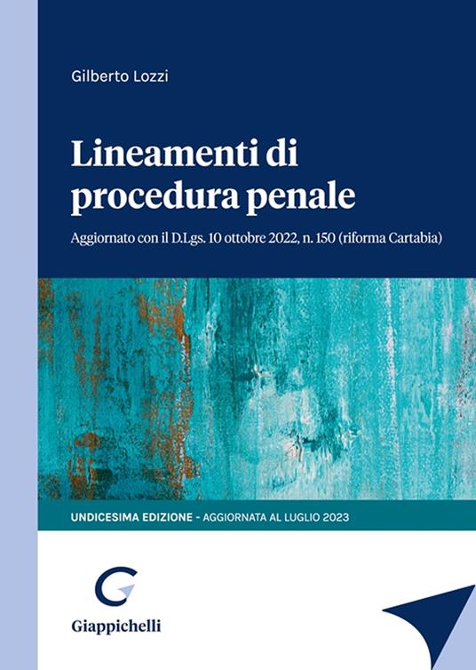 Lineamenti di procedura penale - Gilberto Lozzi - copertina