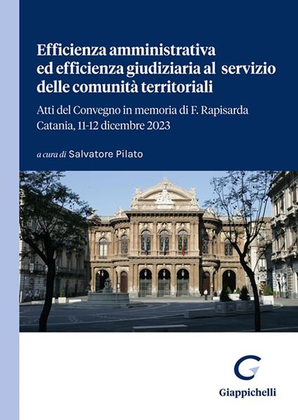 Efficienza amministrativa ed efficienza giudiziaria al servizio delle comunità territoriali. Atti del Convegno in memoria di F. Rapisarda. Catania, 11-12 dicembre 2023 - copertina