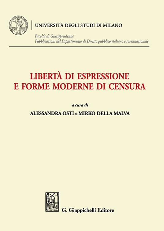 Libertà di espressione e forme moderne di censura - copertina
