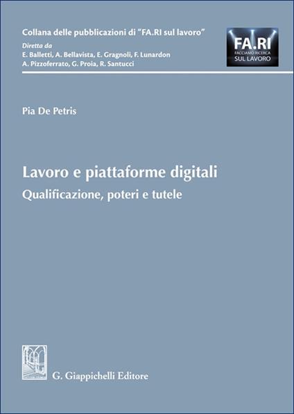 Lavoro e piattaforme digitali - Pia De Petris - copertina