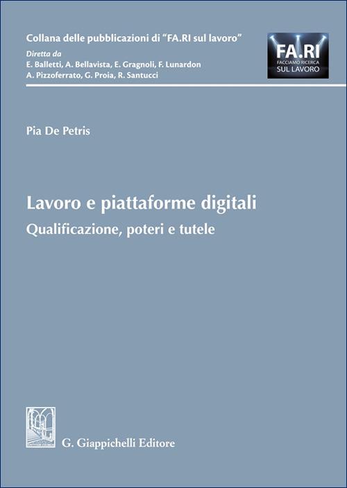 Lavoro e piattaforme digitali - Pia De Petris - copertina