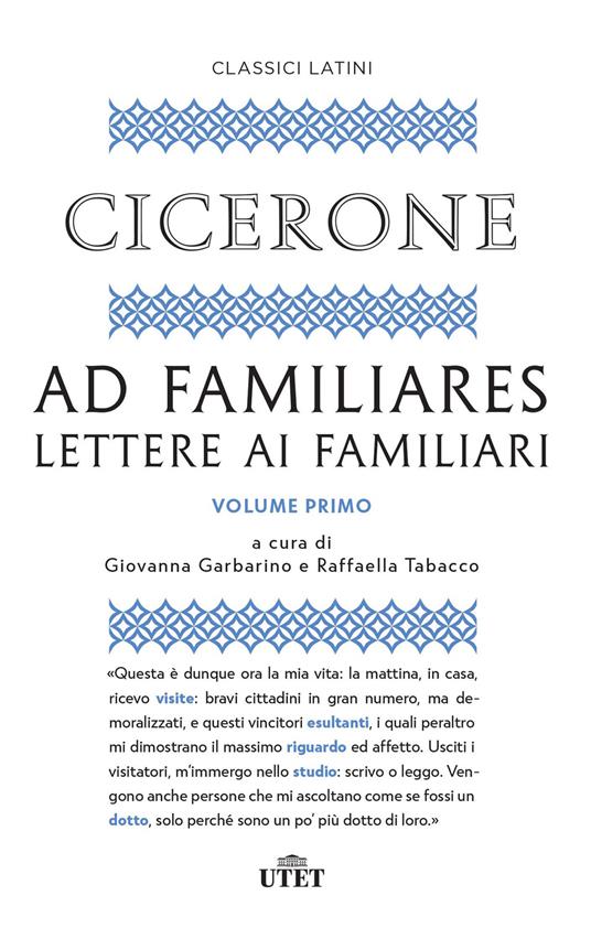Ad familiares. Lettere ai familiari. Vol. 1 - Marco Tullio Cicerone - copertina