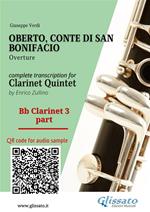 Bb Clarinet 3 part of «Oberto» for Clarinet Quintet. Overture