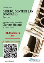 Bb Clarinet 2 part of «Oberto» for Clarinet Quintet. Overture