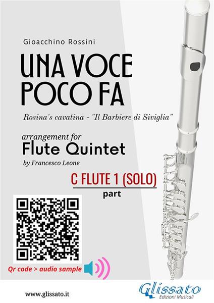 Una voce poco fa for flute quintet. Rosina's cavatina "Il Barbiere di Siviglia". C Flute 1 (solo) part - Gioacchino Rossini - ebook