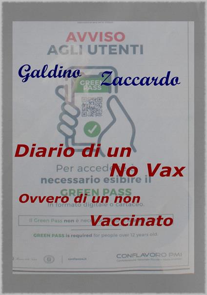 Diario di un novax, ovvero di un non vaccinato - Galdino Zaccardo - copertina