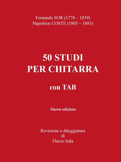 Fernando Sor-Napoléon Coste. 50 studi per chitarra+TAB - copertina