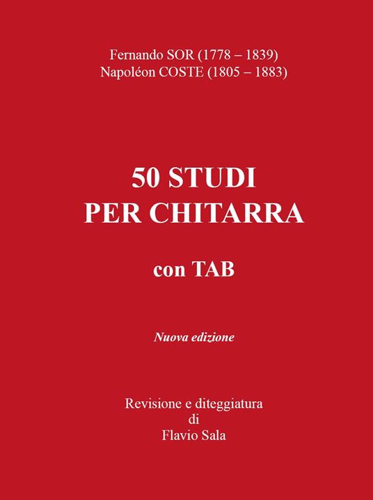 Fernando Sor-Napoléon Coste. 50 studi per chitarra+TAB - copertina