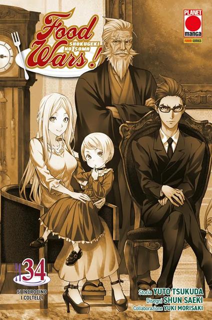 Food wars!. Vol. 34: Si incrocino i coltelli - Yuto Tsukuda,Shun Saeki,Yuki Morisaki - copertina