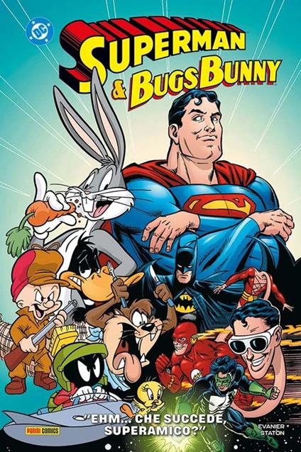 «Ehm...Che succede, super-amico?». Superman & Bugs Bunny - copertina