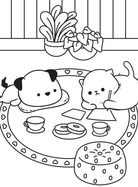 Comfy pet café. Cozy coloring - 3