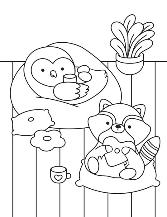 Comfy dreams. Cozy coloring book. Con 97 Adesivi - 3