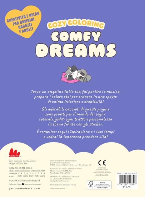 Comfy dreams. Cozy coloring book. Con 97 Adesivi - 4