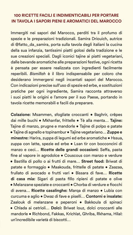 Bismillah. La cucina marocchina a casa tua. Oltre 100 ricette buone, facili e speziate - Samira Driouich - 2