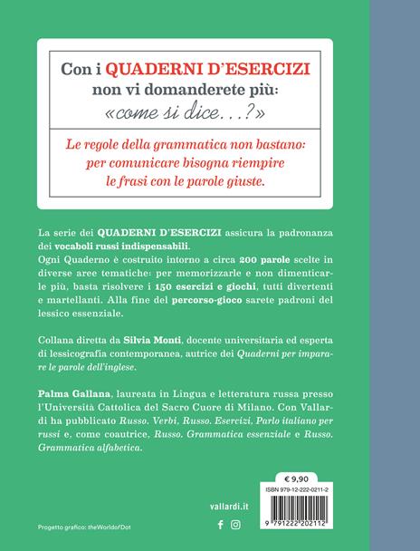 Quaderno d'esercizi per imparare le parole del russo. Vol. 2 - Palma Gallana - 2