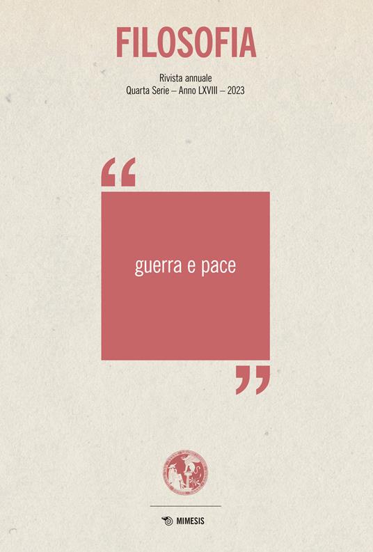 Filosofia. Guerra e pace (2023) - copertina
