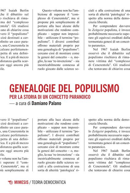 Genealogie del populismo. Per la storia di un concetto paranoico - Damiano Palano - ebook