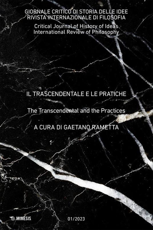 Giornale critico di storia delle idee. Ediz. italiana e inglese (2023). Vol. 1: Il trascendentale e le pratiche - copertina