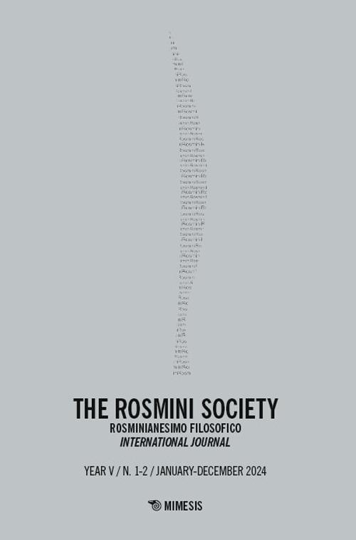 The Rosmini society. Rosminianesimo filosofico international journal (2024). Vol. 1-2 - copertina