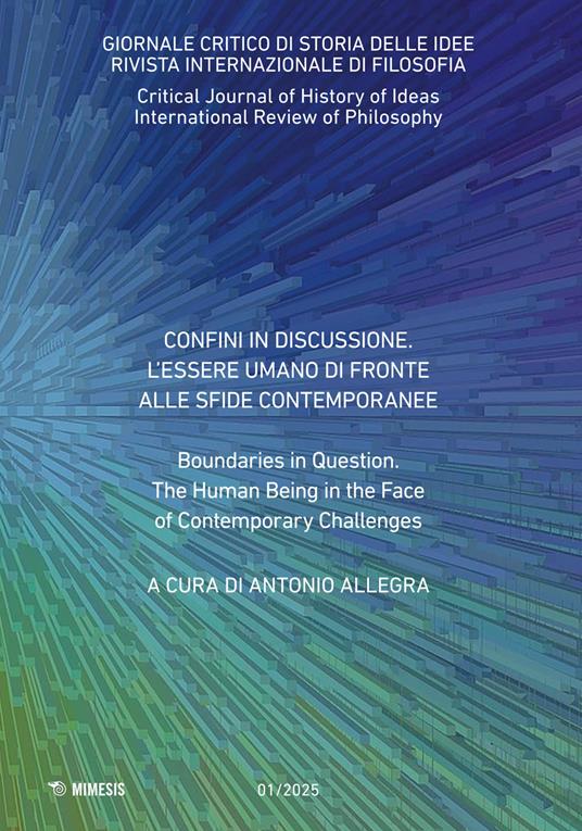 Giornale critico di storia delle idee (2025). Vol. 1: Boundaries in question. The human being in the face of contemporary challenges - copertina