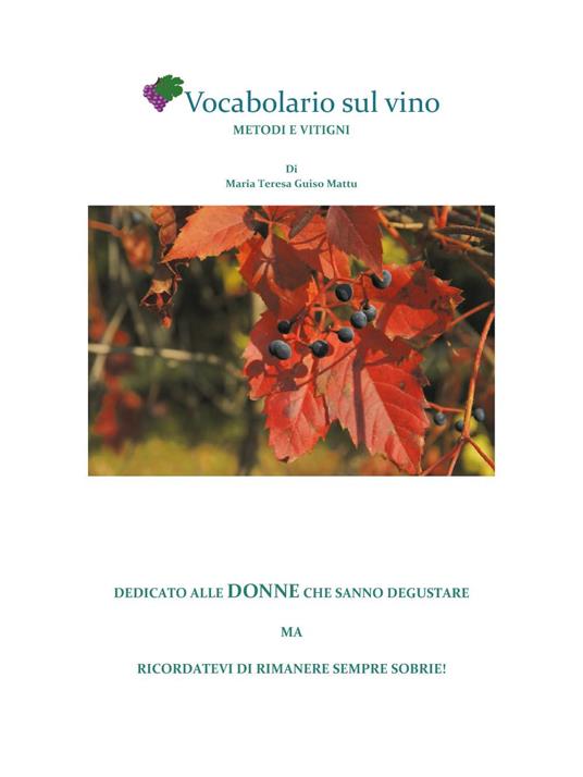 Vocabolario sul vino. Metodi e vitigni - Maria Teresa Guiso Mattu - copertina