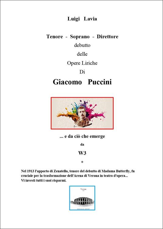 Tenore-Soprano-Direttore. Del debutto delle Opere Liriche di Giacomo Puccini - Luigi Lavia - copertina