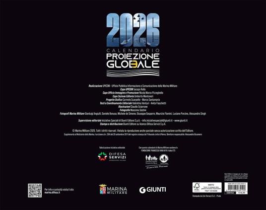 Marina Militare. Proiezione globale. Calendario 2026 da parete - 6
