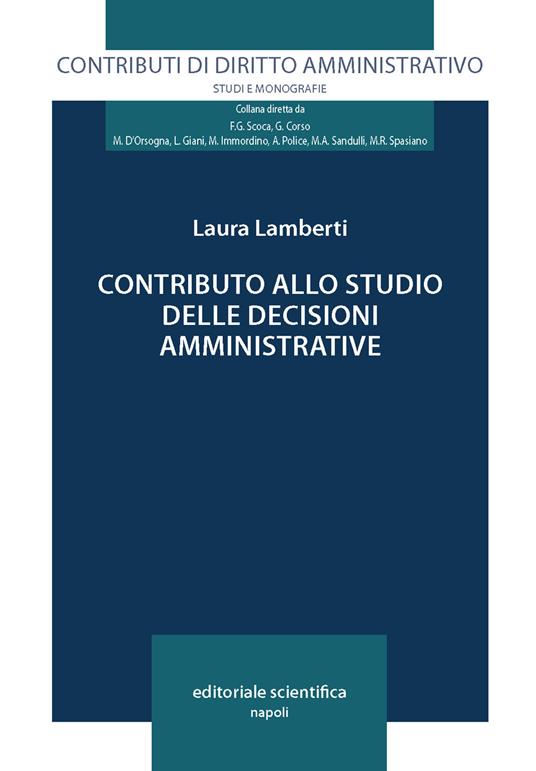 Contributo alllo studio delle decisioni amministrative - Laura Lamberti - copertina