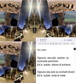 Ognuno Sta solo su scomode panchine Ed è subito dolore di schiena. Ognuno Sta solo su comodi divani Ed è subito torta di mele