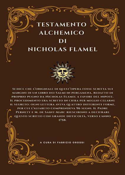 Il testamento alchemico di Nicholas Flamel - copertina
