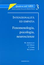 Intenzionalità ed empatia. Fenomenologia, psicologia, neuroscienze