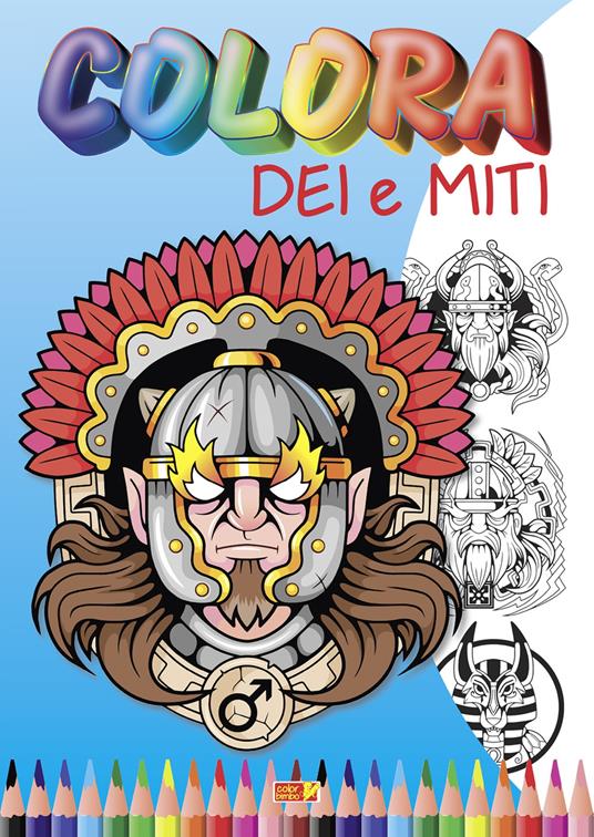 Colora dei e miti. Ediz. illustrata - copertina