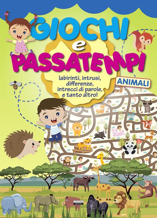 Giochi e passatempi animali. Labirinti, intrusi, differenze, intrecci di parole e tanto altro! - copertina