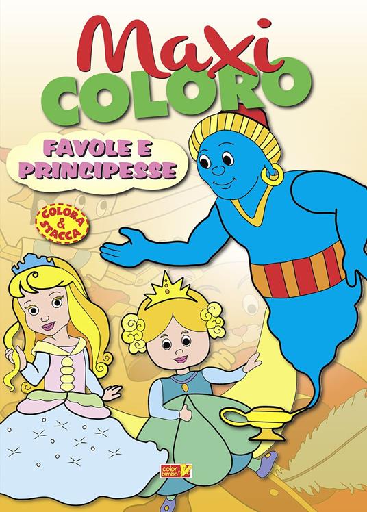 Maxi coloro: favole e principesse - copertina